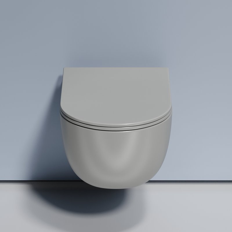 Комплект Унитаз подвесной Ceramicanova Modena Rimless CN6063MH антрацит матовый + Инсталляция STWORKI + Кнопка 230823 хром матовый