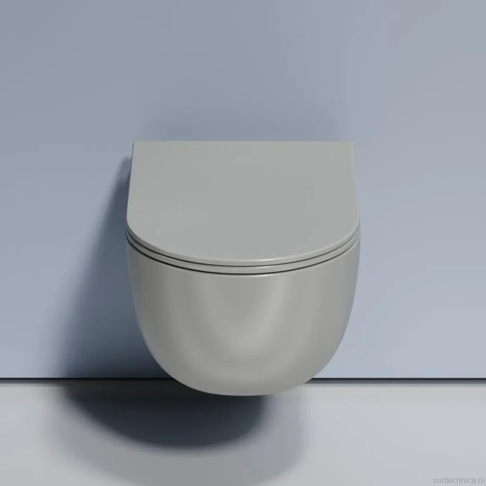 Комплект Унитаз подвесной Ceramicanova Modena Rimless CN6063MH антрацит матовый + Инсталляция STWORKI + Кнопка 230823 хром матовый
