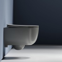 Комплект Унитаз подвесной Ceramicanova Modena Rimless CN6063MH антрацит матовый + Инсталляция STWORKI + Кнопка 230823 хром матовый