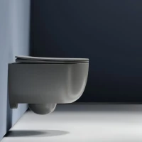 Комплект Унитаз подвесной Ceramicanova Modena Rimless CN6063MH антрацит матовый + Инсталляция STWORKI + Кнопка 230823 хром матовый