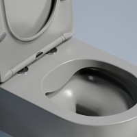 Комплект Унитаз подвесной Ceramicanova Modena Rimless CN6063MH антрацит матовый + Инсталляция STWORKI + Кнопка 230823 хром матовый