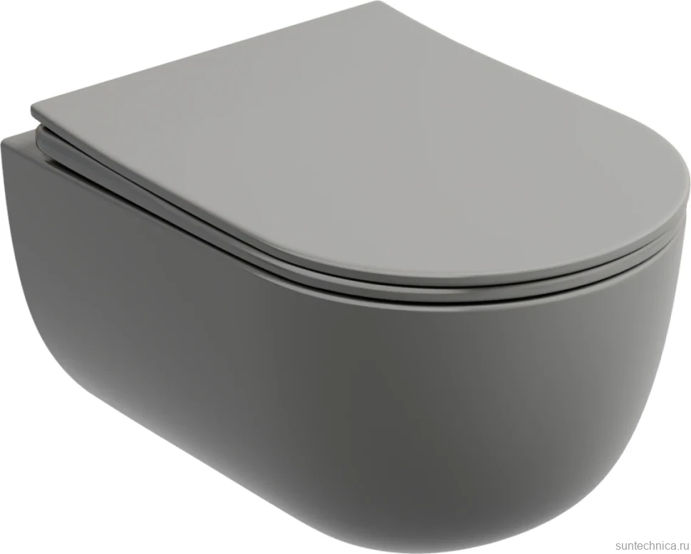 Комплект Унитаз подвесной Ceramicanova Modena Rimless CN6063MH антрацит матовый + Инсталляция STWORKI + Кнопка 230823 хром матовый