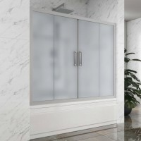 Шторка на ванну Kubele DE019 P4-MAT-MT 155х150 см, профиль матовый хром