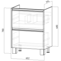 Тумба под раковину без столешницы Emmy Вега 60 белая