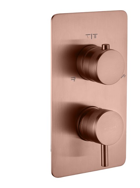 Термостатический смеситель встраиваемый Boheme Cell 135-3-CB С ВНУТРЕННЕЙ ЧАСТЬЮ, copper brushed