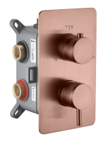 Термостатический смеситель встраиваемый Boheme Cell 135-3-CB С ВНУТРЕННЕЙ ЧАСТЬЮ, copper brushed