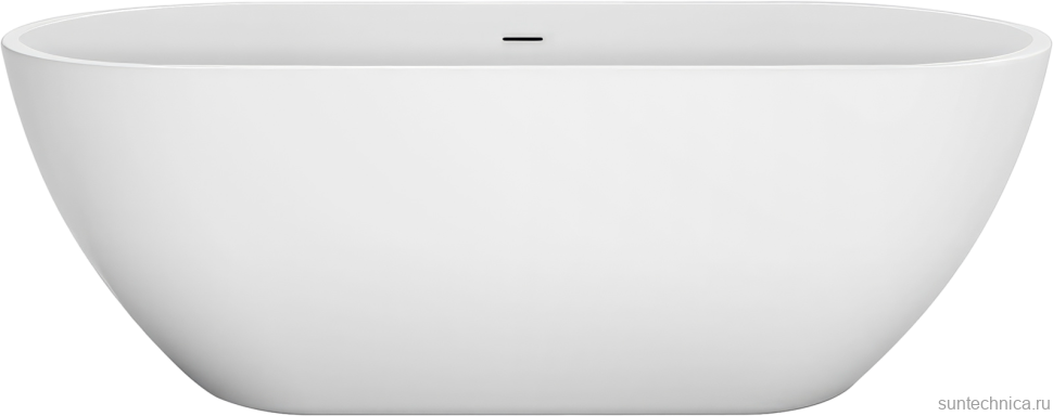 Акриловая ванна BelBagno Uno BB701 160x75 см, отдельностоящая, белая, овальная, на ножках, со сливом-переливом, с донным клапаном