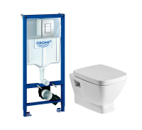Комплект Унитаз подвесной Santek Нео 1WH302423 с микролифтом + Инсталляция Grohe Rapid SL 38772001 3 в 1 с кнопкой смыва