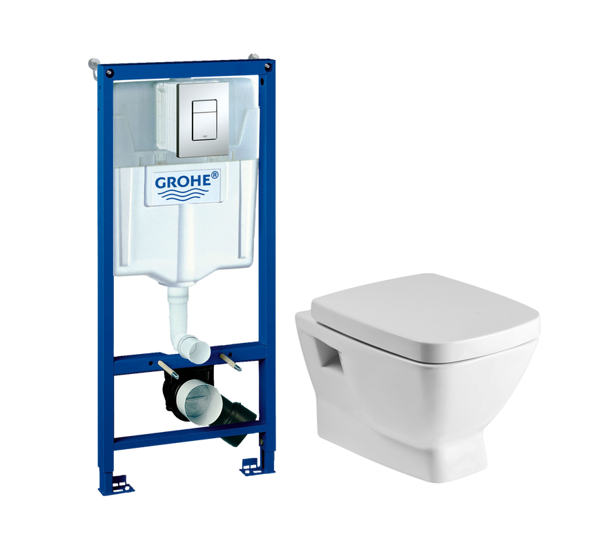 Комплект Унитаз подвесной Santek Нео 1WH302423 с микролифтом + Инсталляция Grohe Rapid SL 38772001 3 в 1 с кнопкой смыва