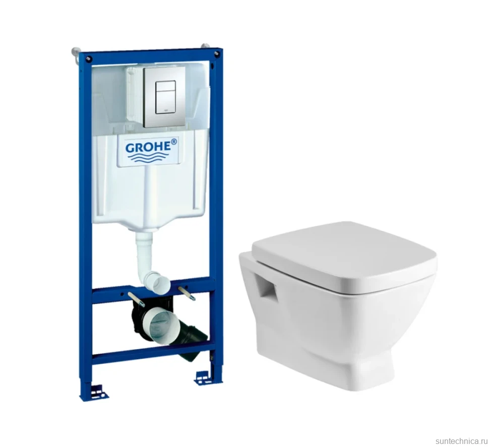 Комплект Унитаз подвесной Santek Нео 1WH302423 с микролифтом + Инсталляция Grohe Rapid SL 38772001 3 в 1 с кнопкой смыва