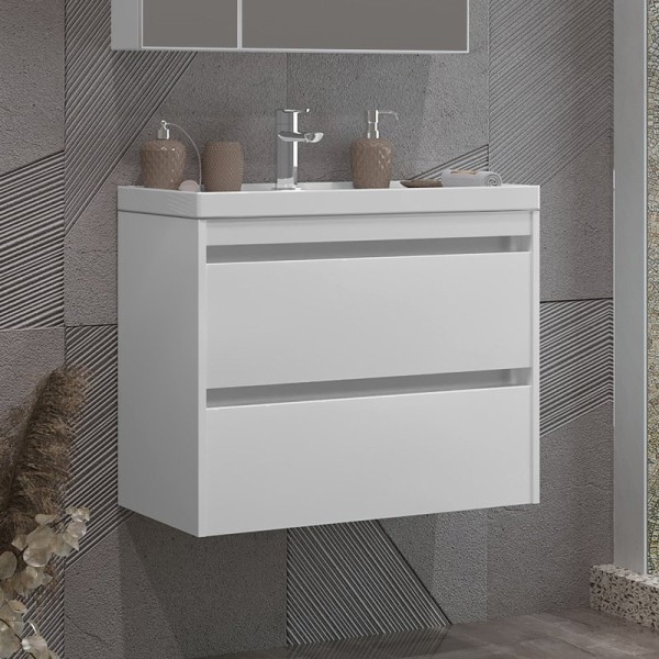 Тумба с раковиной Opadiris Фреш 70 белая, вар.2