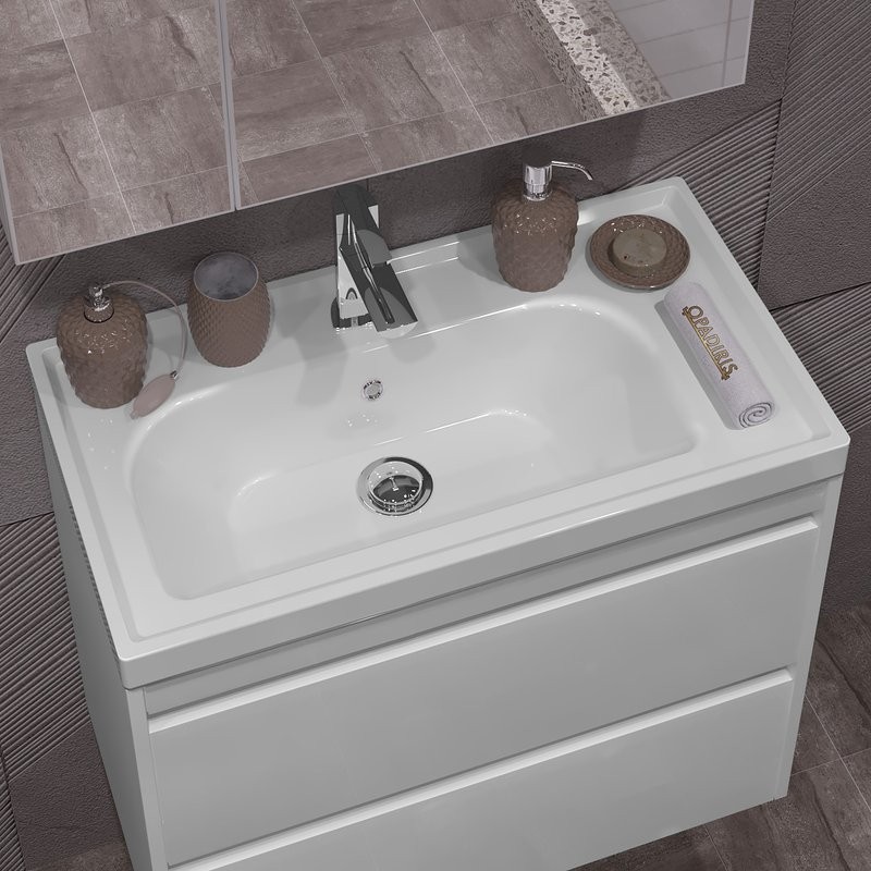 Тумба с раковиной Opadiris Фреш 70 белая, вар.2