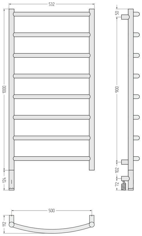 Полотенцесушитель электрический Сунержа Галант 3.1 071-6000-1050 110x55 см, подключение слева, сатин, лесенка