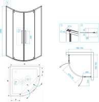 Душевой уголок RGW Stilvoll SV-53 80x80x200 профиль хром