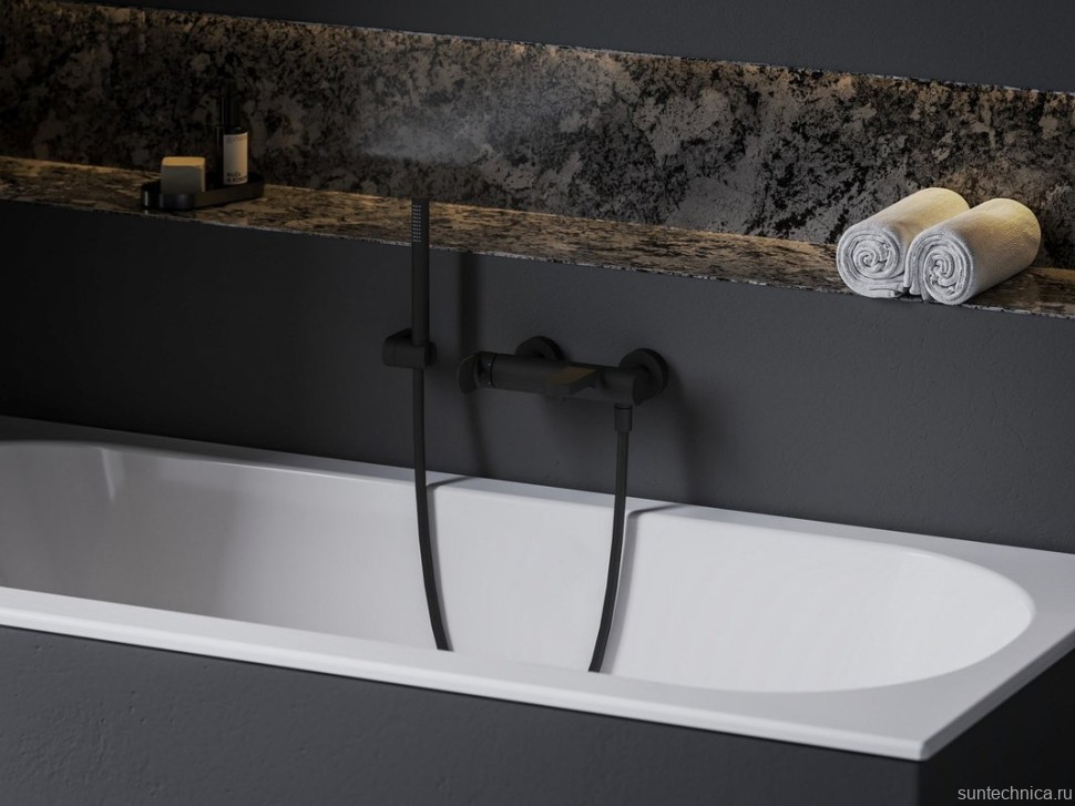 Смеситель для ванны с душем Ravak Eleganta EL 022.20BLM матовый черный