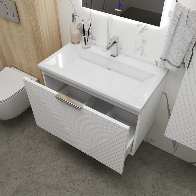 Тумба под раковину без столешницы Grossman Блисс 70 матовая белая