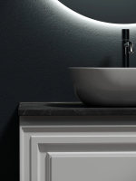 Тумба с раковиной Sancos Very 80 см, bianco, столешница черный мрамор, раковина CN6009