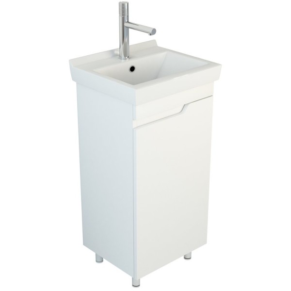 Тумба с раковиной Emmy Агата 40 R глянцевая белая