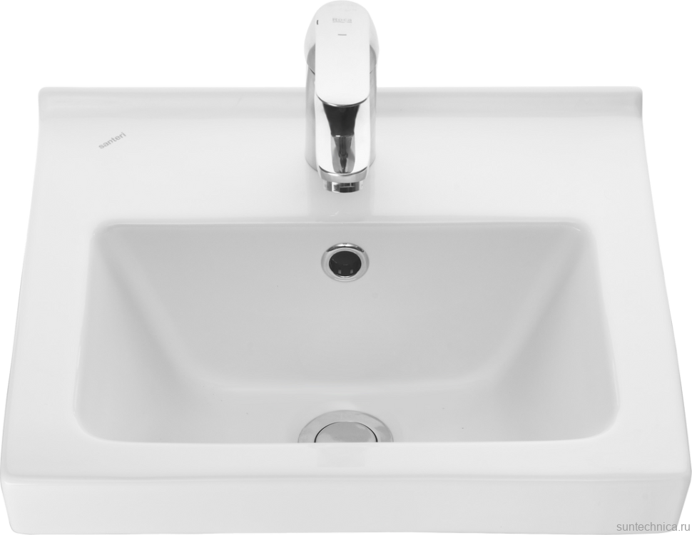 Тумба с раковиной Emmy Агата 40 R глянцевая белая