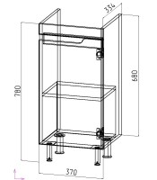 Тумба с раковиной Emmy Агата 40 R глянцевая белая