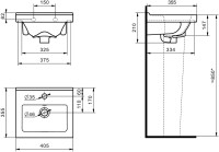 Тумба с раковиной Emmy Агата 40 R глянцевая белая