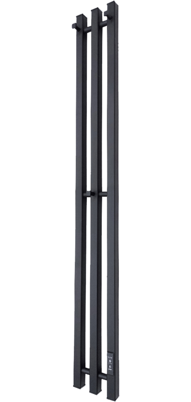 Полотенцесушитель электрический Маргроид Inaro профильный 120х12 R с крючками, черный матовый