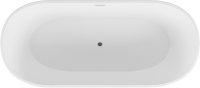Акриловая ванна Grossman Forta GR-1503M 170x75 см, отдельностоящая, белая матовая, овальная, со сливом-переливом, с донным клапаном