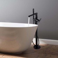 Напольный смеситель для ванны с душем AQUATEK Ника AQ1845MB С ВНУТРЕННЕЙ ЧАСТЬЮ, черный матовый