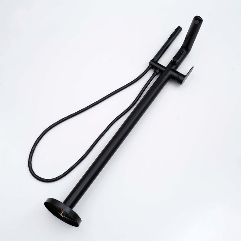 Напольный смеситель для ванны с душем AQUATEK Ника AQ1845MB С ВНУТРЕННЕЙ ЧАСТЬЮ, черный матовый