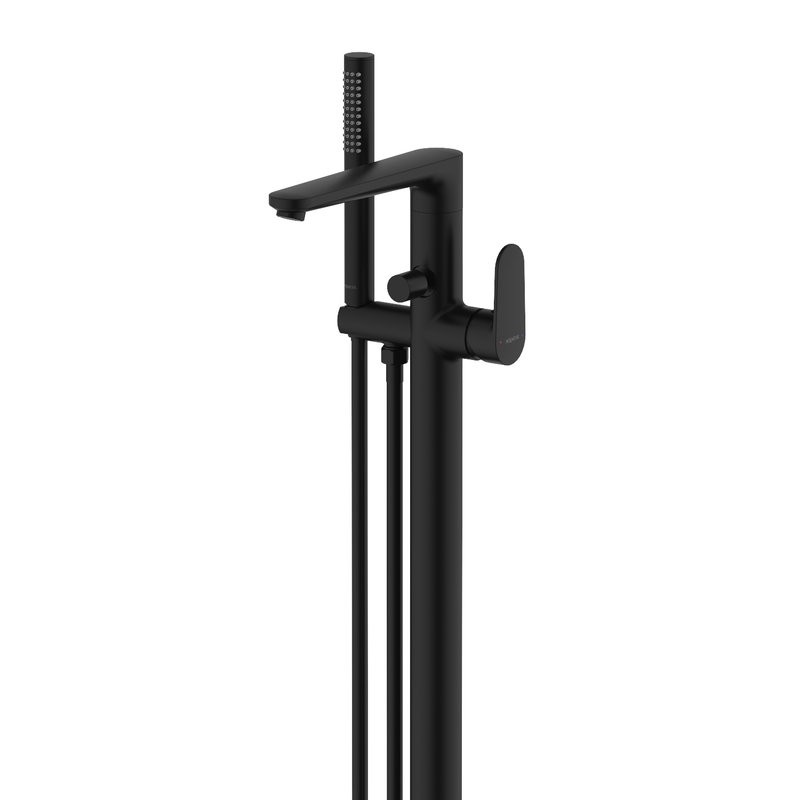 Напольный смеситель для ванны с душем AQUATEK Ника AQ1845MB С ВНУТРЕННЕЙ ЧАСТЬЮ, черный матовый