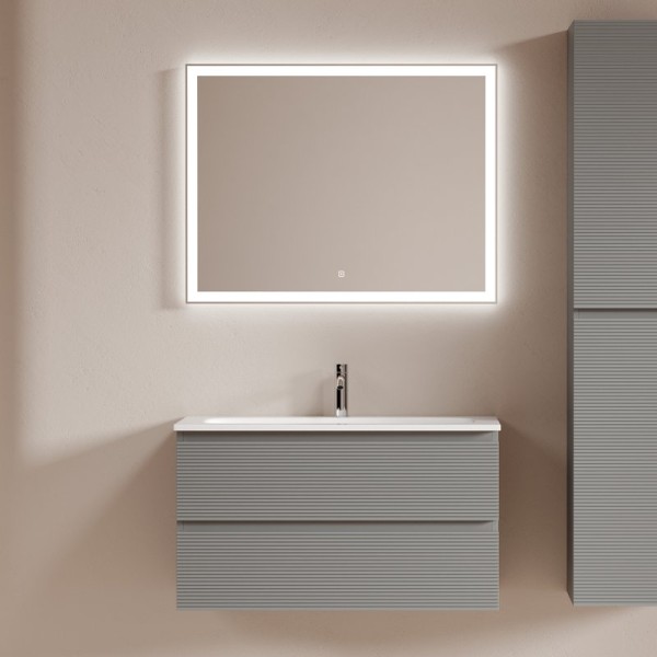 Мебель для ванной комнаты Sancos Folk 90 подвесная, ergraut soft, раковина СN7019