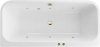 Акриловая ванна Excellent Arana Soft 180x85 см, встраиваемая, с гидромассажем, белая, с каркасом, со сливом-переливом, фурнитура бронза