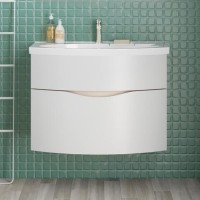 Тумба с раковиной KERAMA MARAZZI Riva 80 подвесная, белая матовая