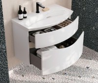 Тумба с раковиной KERAMA MARAZZI Riva 80 подвесная, белая матовая