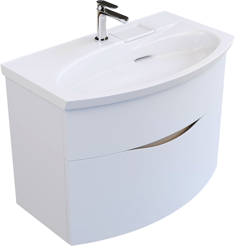 Тумба с раковиной KERAMA MARAZZI Riva 80 подвесная, белая матовая