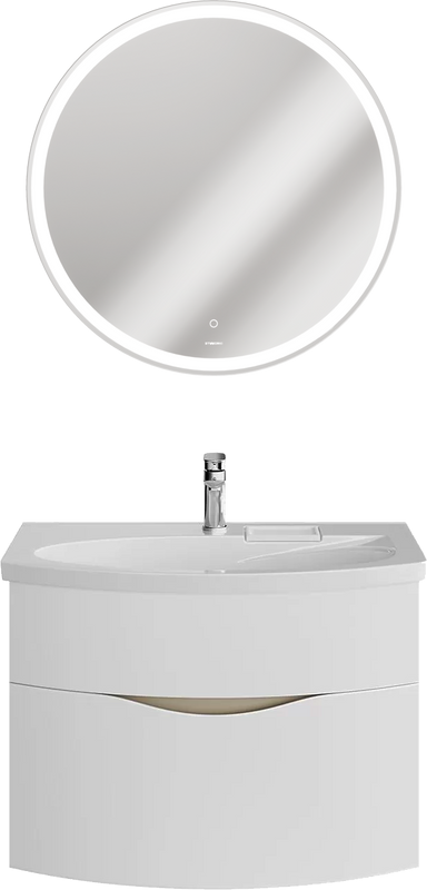 Тумба с раковиной KERAMA MARAZZI Riva 80 подвесная, белая матовая