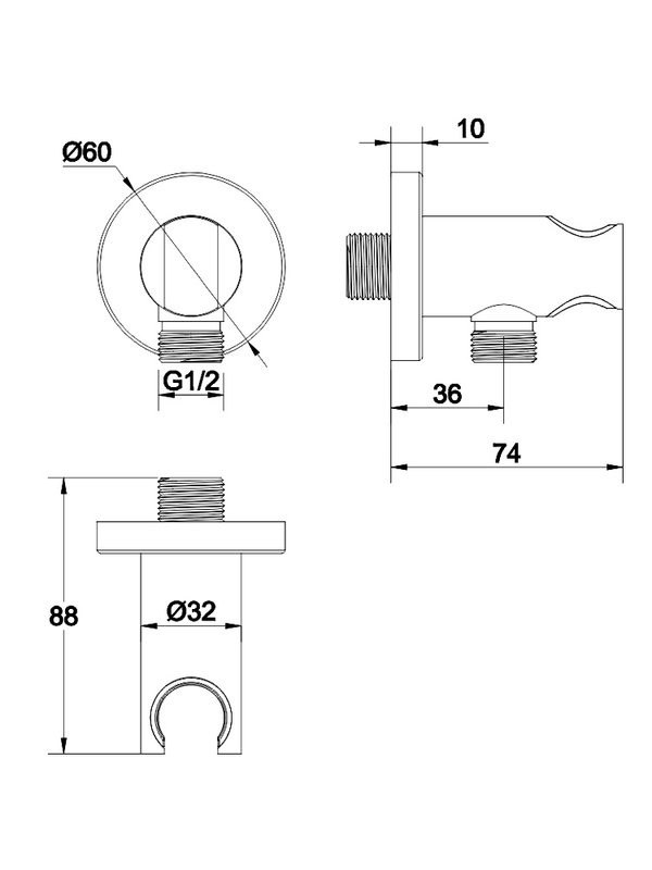 Шланговое подключение WHITECROSS Y1005CPB брашированная медь