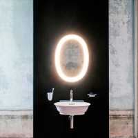 Зеркало Laufen The New Classic 50 белое, с подсветкой