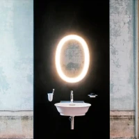 Зеркало Laufen The New Classic 50 белое, с подсветкой