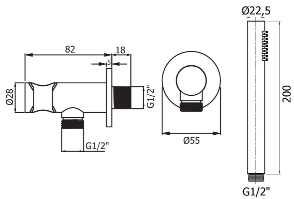 Душевой гарнитур Plumberia Selection Shower HST3018NO матовый черный