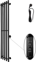 Полотенцесушитель электрический Маргроид Inaro 150х24 R, с крючками, черный матовый