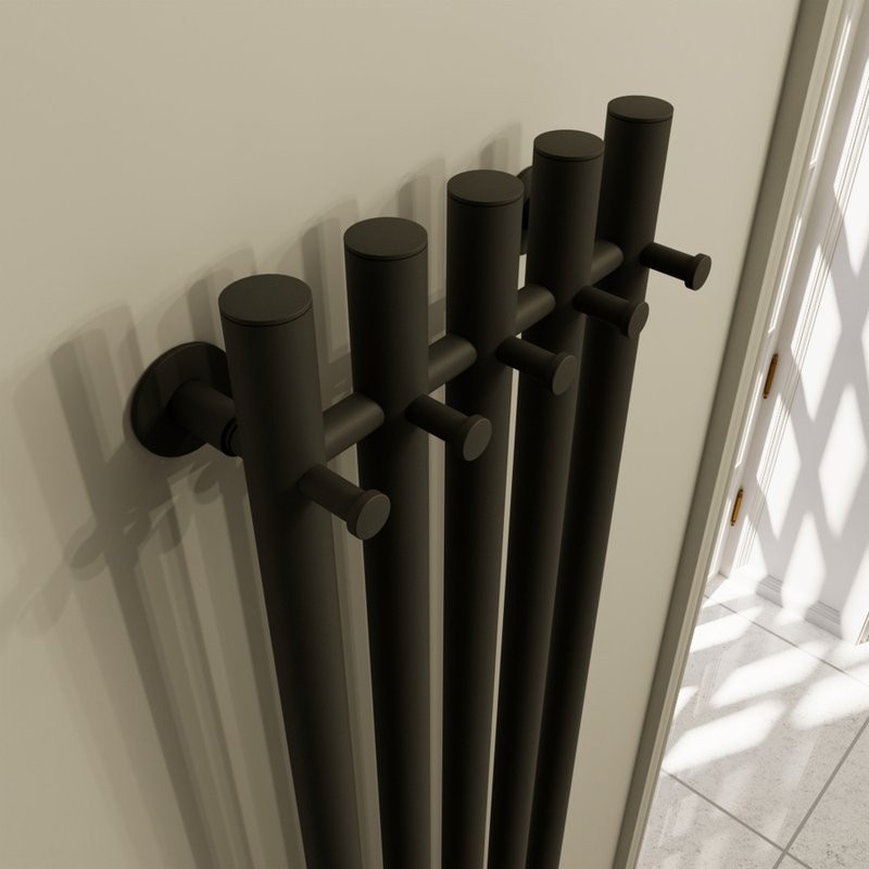 Полотенцесушитель электрический Маргроид Inaro 150х24 R, с крючками, черный матовый