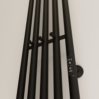 Полотенцесушитель электрический Маргроид Inaro 150х24 R, с крючками, черный матовый