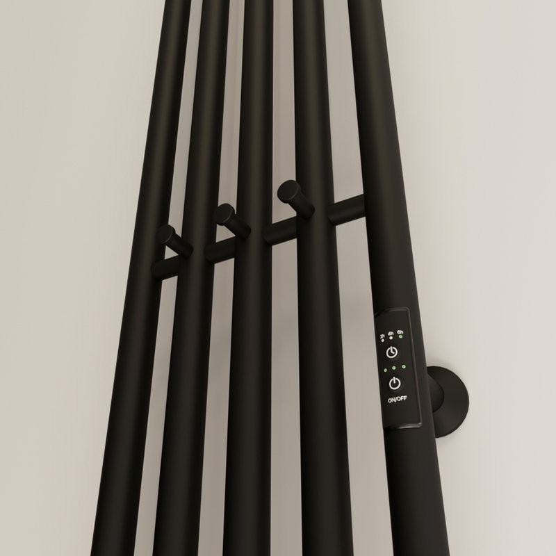 Полотенцесушитель электрический Маргроид Inaro 150х24 R, с крючками, черный матовый