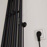 Полотенцесушитель электрический Маргроид Inaro 150х24 R, с крючками, черный матовый