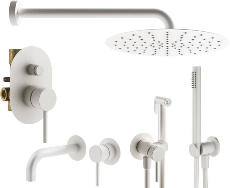 Комплект для ванной Plumberia Selection Ixo KITZXO15BO210 С ВНУТРЕННЕЙ ЧАСТЬЮ, белый матовый