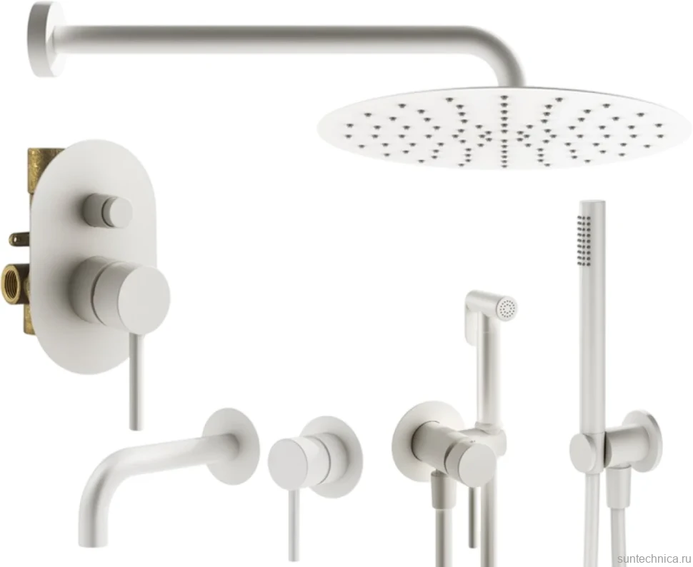 Комплект для ванной Plumberia Selection Ixo KITZXO15BO210 С ВНУТРЕННЕЙ ЧАСТЬЮ, белый матовый