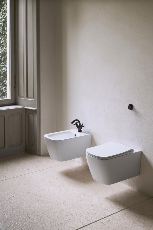 Биде подвесное GSI Nubes 9665FR5111 глянцевое белое