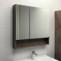 Зеркало-шкаф Comforty Никосия 80 дуб тёмный