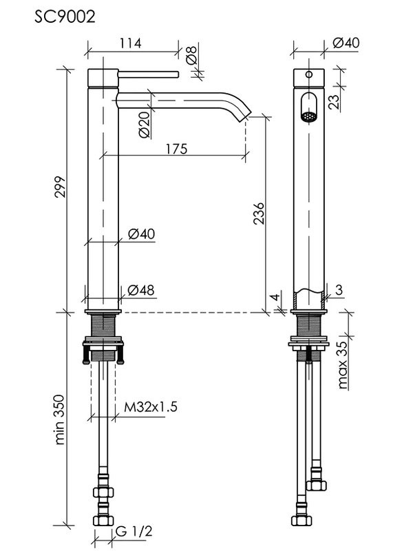Смеситель для раковины Sancos Etna SC9002BN брашированный никель